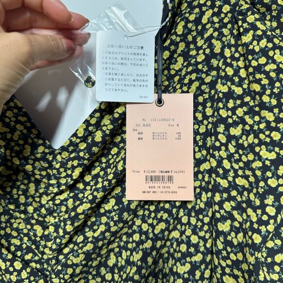 Eimy Istoire Stormi Flower Long Sleeve Midi Dress in Black M NWT - Picture 10 of 16